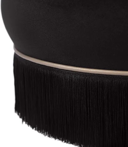 Vista 8 de TOV Furniture Lakka - Otomana de terciopelo negro