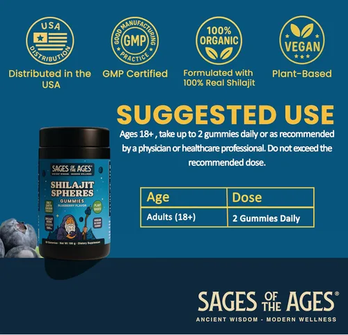 Vista 3 de Gomitas Shilajit – 1500 mg de shilajit del Himalaya para hombres Energía y Resistencia – Complejo de ácido fúlvico puro – Orgánico, vegano, sin OMG