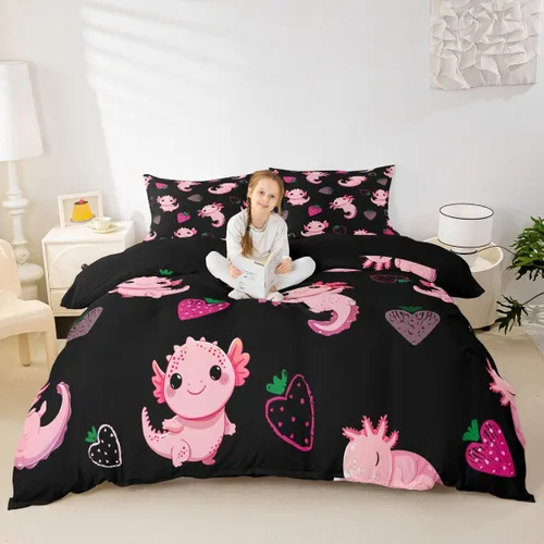 Vista 27 de Feelyou - Juego de funda de edredón con estampado floral de rosas - Juego de ropa de cama con flores románticas para dormitorio de niños, niñas