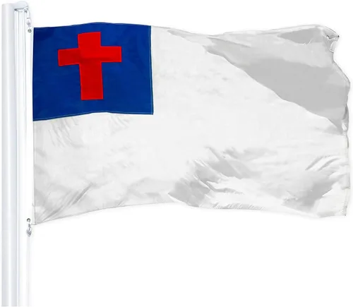 Vista 11 de G128 - Bandera Cristiana 1 x 1.5 pies Serie ToughWeave, bordada en poliéster 300D Bandera religiosa, diseño bordado, para interior/exterior