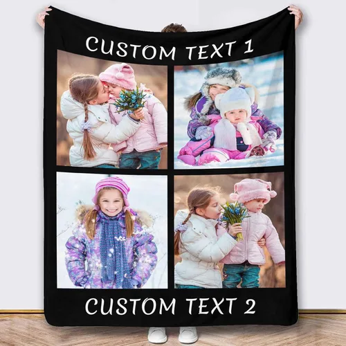 Vista 19 de Mantas de fotos personalizadas, 10 fotos personalizadas, mantas de imagen personalizadas, regalos para hermana, papá, mamá, hija, hijo