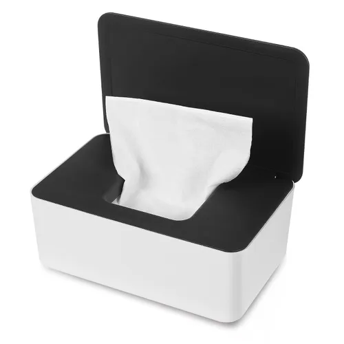 Vista 7 de NOVWANG Dispensador de toallitas, soporte para toallitas para bebés, mantiene las toallitas frescas, contenedor de toallitas recargables para Negro
