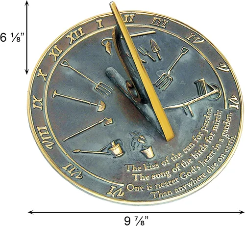 Vista 3 de Roma RM2307 Reloj de sol de latón "El beso del sol