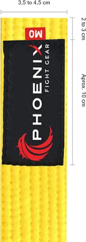Vista 4 de Phoenix Fight Gear Cinturón BJJ para adultos para Jiu Jitsu, cinturón brasileño Jiu Jitsu con barra de manga clasificatoria, aprobado por