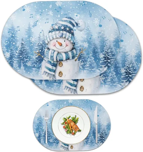 Vista 24 de Buteterfly - Juego de 2 manteles individuales con diseño ovalado, impermeables, lavables, resistentes al calor, decoración del hogar, cocina