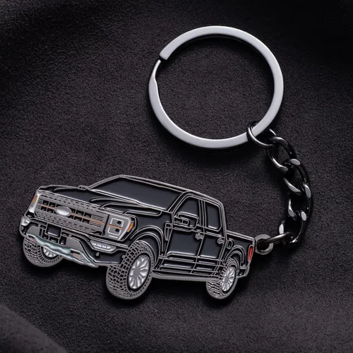 Vista 2 de Llavero F150 para Accesorios Ford F150 2023 Llavero F-150 con Funda 2022 Llavero de Camión Juguete de Metal Accesorios en Anillo de Llave Negro