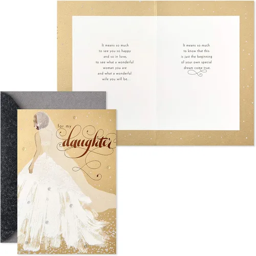 Vista 8 de Hallmark Tarjeta del día de la boda para la hija (Dream Come True) (599RZB1360)