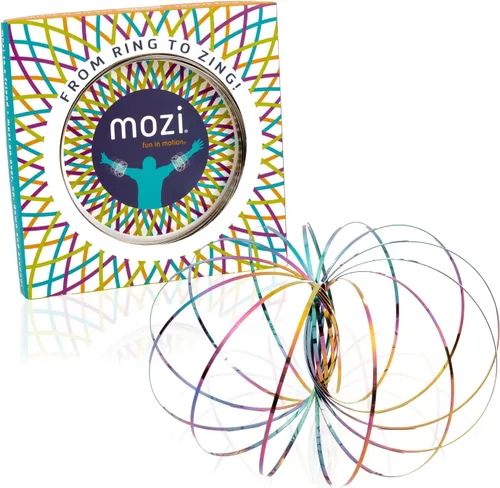 Vista 17 de Mozi Pulsera geométrica de flujo mágico, fácil de usar, juguete en espiral 3D, pulsera giratoria para niños y adultos (negro y dorado) (paquete de 2)