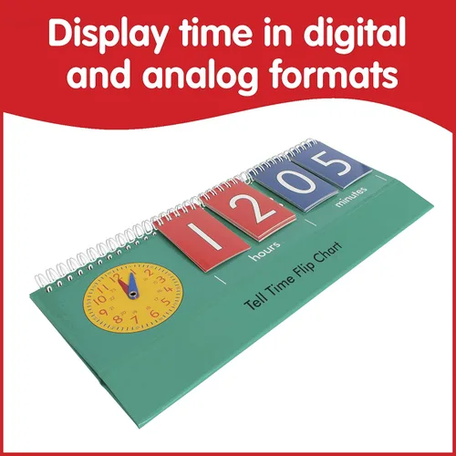 Vista 2 de edxeducation Rotafolio de tiempo Reloj de enseñanza para niños Aprende a decir la hora con formatos analógicos y digitales