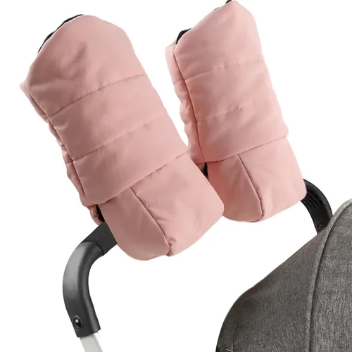 Vista 12 de Zsedrut Guantes universales para cochecito de invierno, anticongelante, repelentes al agua, calentador de manos, forro polar, accesorios para Verde