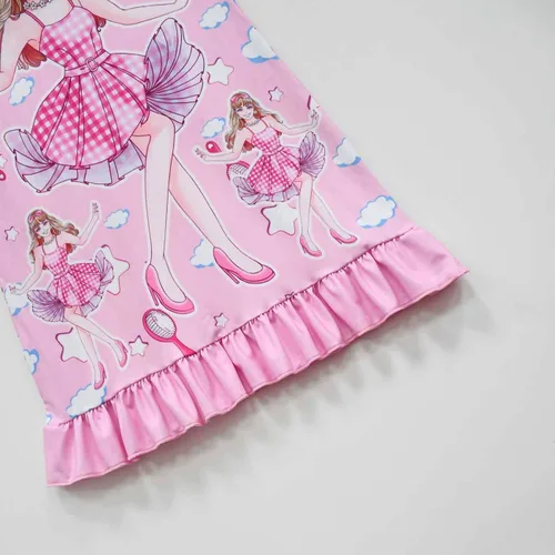 Vista 5 de Disfraz de Bar-Bie para niñas, vestido casual para niñas