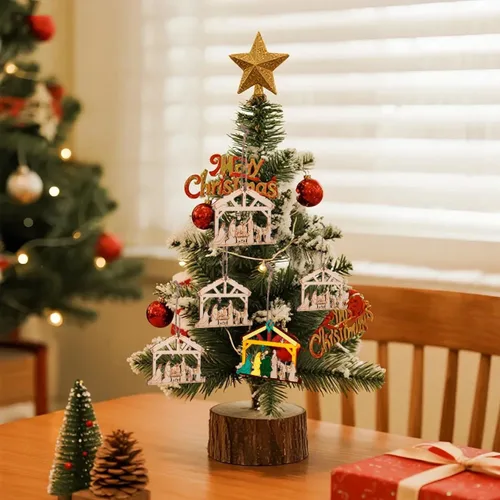 Vista 3 de 20 piezas de madera en blanco para manualidades navideñas, decoraciones de madera, parches decorativos de pared, manualidades de madera DIY, adornos