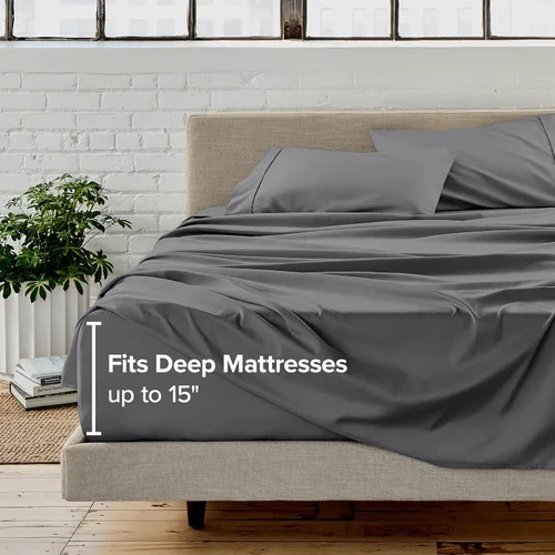 Vista 5 de Bare Home - Juego de sábanas y fundas de almohadas de microfibra ultrasuave de 1,800 hilos y doble bolsillo, doble cepillado, bolsillo profundo, 02