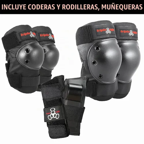 Vista 3 de Triple Eight Saver Series - Juego de almohadillas con rodilleras, coderas y muñequeras, Junior