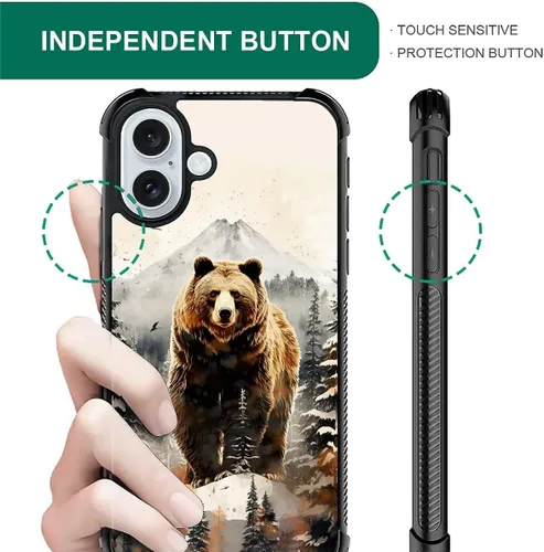 Vista 43 de Funda compatible con iPhone 15, diseño de elefantes africanos, diseño increíble a prueba de golpes, antiarañazos, carcasa trasera de policarbonato