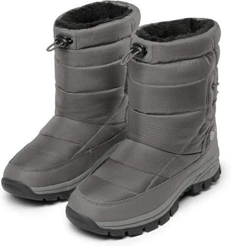 Vista 2 de DREAM PAIRS Botas de nieve de invierno para mujer, impermeables, ligeras, cálidas, a media pantorrilla