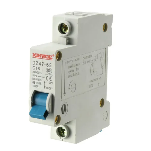Vista 6 de uxcell 1 poste 10A 230/400V de baja tensión disyuntor miniatura montaje en carril DIN DZ47-63 C10
