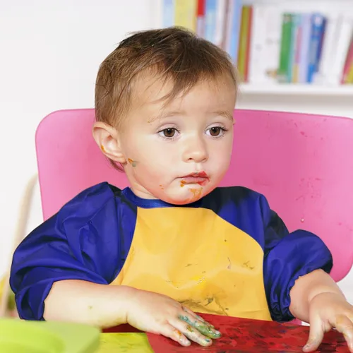 Vista 5 de CUBACO Delantal de pintura para niños, 2 piezas impermeables para niños de 3 a 8 años, delantales para pintar delantales con manga larga