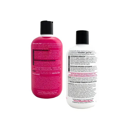 Vista 2 de LatinUs Beauty, RESCUE Impossible Keratin, Dúo para el Cuidado del Cabello: Shampoo + Acondicionador con Shatavari