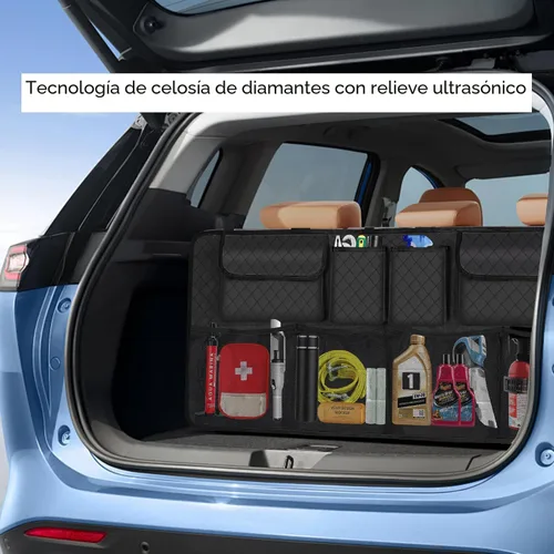 Vista 6 de Organizador y almacenamiento para maletero de automóvil, accesorios de almacenamiento colgantes para asiento trasero de gran capacidad, organizador