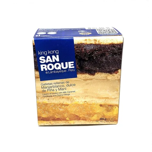 Vista 2 de King Kong San Roque Relleno de Manjarblanco, Piña y Mani 16oz Paquete de 2