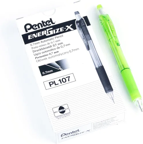 Vista 10 de Pentel EnerGize-x - Portaminas (0.028 in), cuerpo violeta, caja de 12 (PL107V)