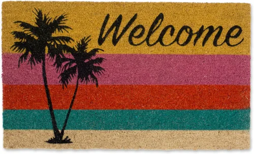 Vista 11 de DII Felpudo de fibra de coco natural para exterior, alfombra de bienvenida, 17 x 29 pulgadas, pájaro