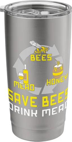 Vista 8 de Bees Honey Mead - Mead Making Brew Mead - Vaso aislado de acero inoxidable