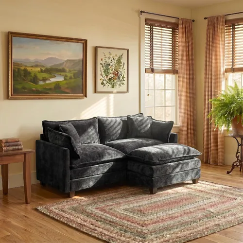 Vista 64 de Sofá modular modular de felpilla beige de 78 pulgadas para sala de estar, sofá modular de felpilla beige para sala de estar, sofás para sala