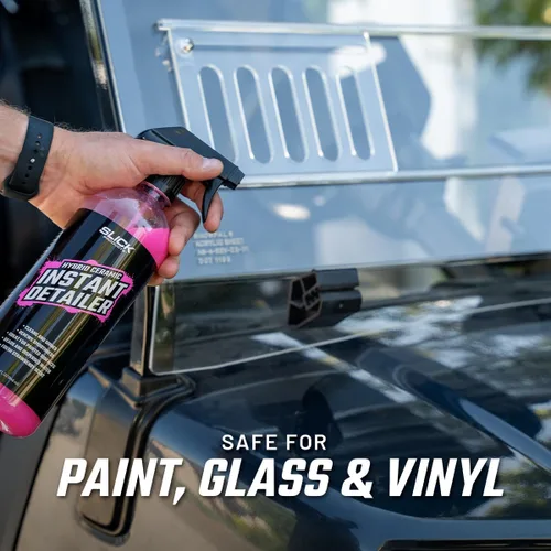 Vista 5 de Slick Products Detallador instantáneo de cerámica híbrida: limpia, brilla y protege las superficies del automóvil, fórmula hidrofóbica, espray