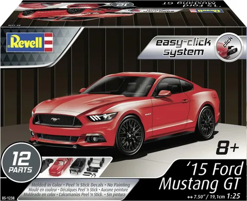 Vista 3 de Revell 85-1238 2017 Ford Mustang GT Kit de modelo de coche 1:25 Escala 12-Piezas Nivel de habilidad 2 Kit de construcción de modelo de plástico