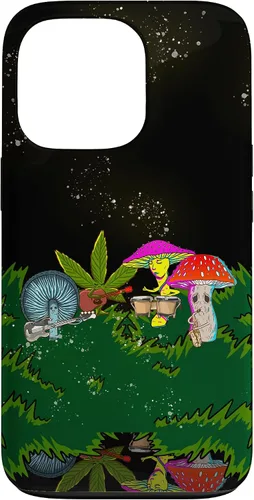 Vista 10 de Jamming Mushrooms Weed - Carcasa para iPhone 17, diseño psicodélico de cannabis 420