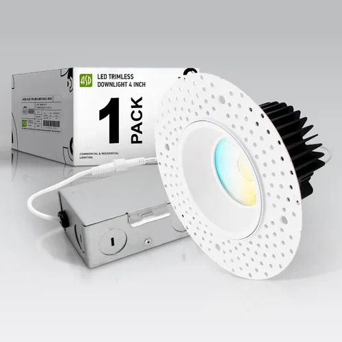 Vista 15 de ASD Sin moldura de 2 pulgadas de luces LED empotradas, 8W 120V redondas para uso comercial, luces regulables sin lata para techo con caja
