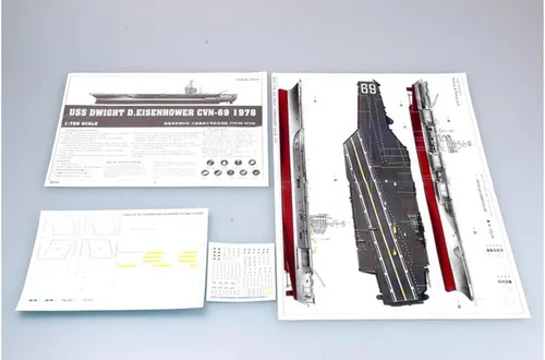 Vista 2 de Trumpeter 1/700 USS Dwight D. Eisenhower CVN69 Kit modelo de portaaviones 1978