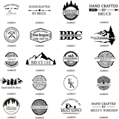 Vista 5 de Plancha de marca personalizada, sello de logo de diseño grabado para madera, cuero, plásticos, diseño artesanal