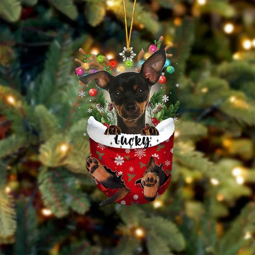 Vista 22 de Adorno de Navidad personalizado para perro Airedale Terrier en bolsillo de nieve, adorno para árbol de Navidad, idea de regalo para amantes