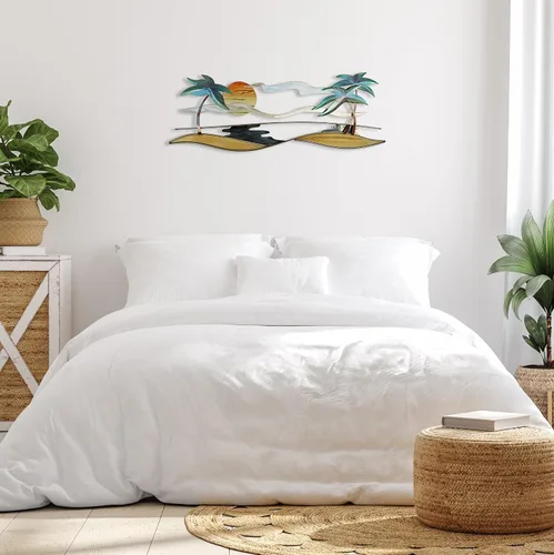 Vista 2 de T.I. Design Decoración de pared de metal contemporánea costera de playa tropical