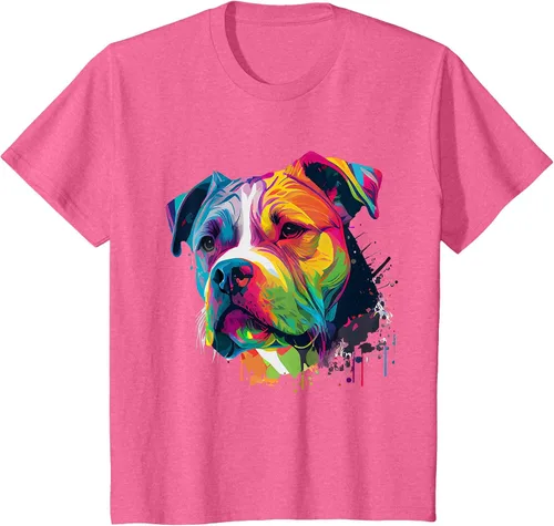 Vista 117 de Colorful American Bulldog American Bully Men Women T-Shirt Asphalt Grey