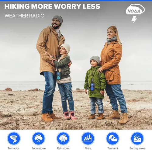 Vista 5 de Wishouse Walkie Talkies para Niños y Adultos - Radios de 2 Vías Recargables de Largo Alcance, Regalo, Accesorios para Senderismo, Equipo de Camping