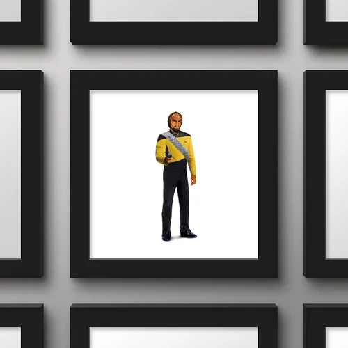 Vista 2 de Trends International Gallery Pops Star Trek: The Next Generation - Póster de pared de Worf, 12.00 x 12.00 pulgadas, versión de marco negro