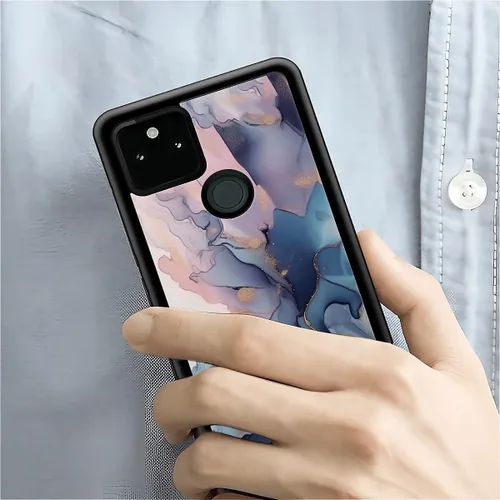 Vista 1060 de Compatible con Google Pixel 4A 5G Mobile Case Creative Acrylic Panel trasero Silicona Protección Grip especialmente diseñado para Google Pixel 4A 5G
