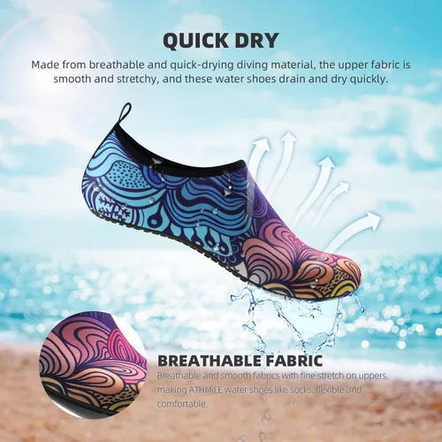 Vista 5 de Zapatos acuáticos para mujeres y hombres, secado rápido, para natación, playa, yoga, ejercicio, alberca, campamento, artículos deportivos