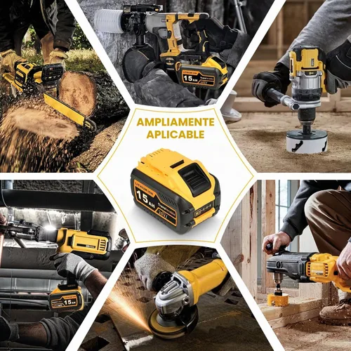 Vista 8 de Paquete de 2 unidades de repuesto de alta capacidad de 15.0Ah para Dewalt 20V/60V MAX, batería de iones de litio con conmutación automática