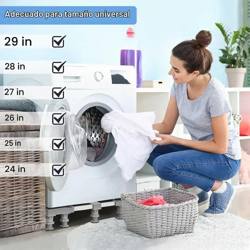 Vista 5 de Mini soporte para nevera, pedestal de lavandería de 29 pulgadas, ajuste universal, pedestal para lavadora