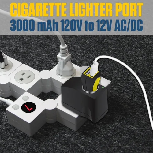 Vista 5 de Cellet Adaptador de CA a CC, convertidor de corriente de 120 V/110 V a 12 V CA/CC, enchufe para encendedor de cigarrillos de automóvil