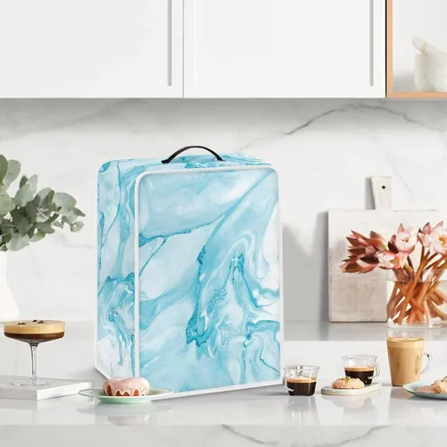 Vista 88 de Funda para cafetera, poliéster, azul, se adapta a la mayoría de máquinas de café estándar, protector resistente al polvo, huellas dactilares Playa