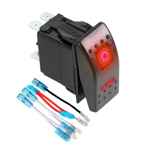 Vista 11 de FXC Interruptor basculante momentáneo (Encendido)/Apagado de 5 pines con luz LED azul láser 20 A/12 V 10 A/24 V con juego de cables de puente