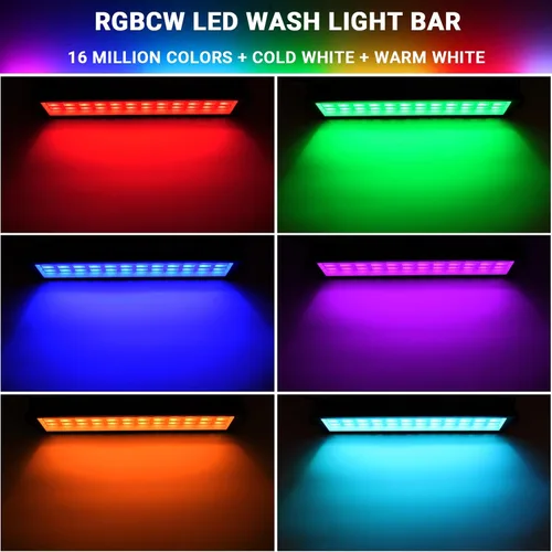 Vista 2 de Barra de Luces LED para Escenario - Paquete de 2, 96W RGBCW Cambio de Color - Luces de Escenario Impermeables IP66 Regulables - Control por APP