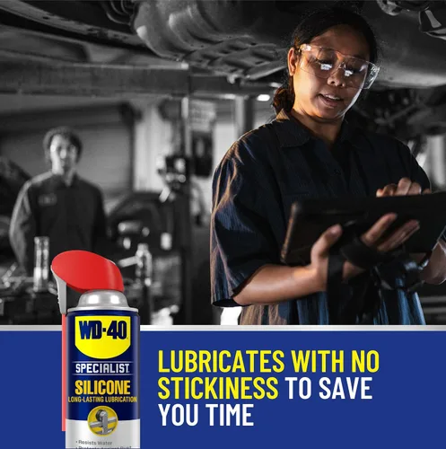 Vista 4 de WD-40 Specialist Lubricante de silicona con aerosoles inteligentes de paja de 2 maneras, paquete doble, 11 onzas, [paquete de 12]