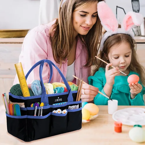 Vista 8 de Jjring Fundamental Organizer - Bolsa de nailon 600D para artistas, borde azul